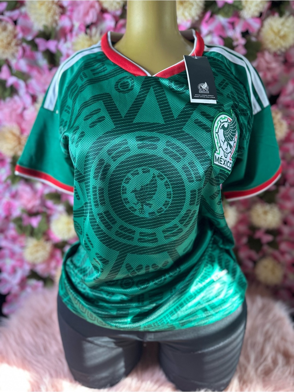 Mexico Green Graphic Soccer Jersey - Women's Top - Picture 7 of 12